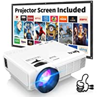 Los mejores  - Proyector DR.Q con Pantalla de Proyección- 5000 Lúmenes Proyector de Video Soporta Full HD 1080P- Proyector Mini…